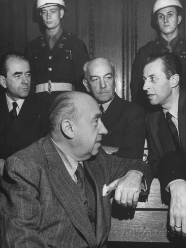 Funk, Speer,  von Neurath y Hans Fritzsche en Nuremberg