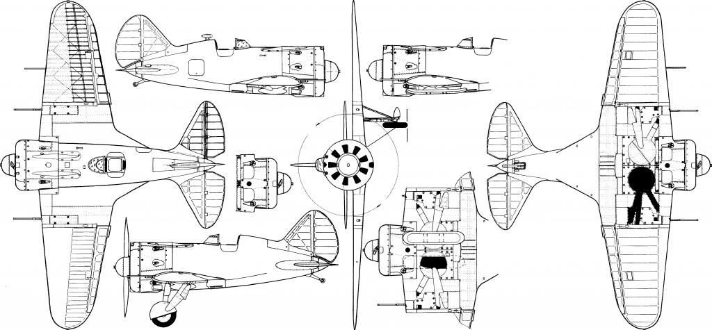 Чертежи истребитель и 16